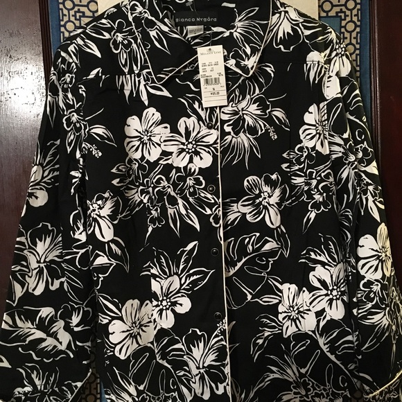 NWT Bianca Nygard black floral blazer suit jacket, Sz 16 - Picture 1 of 3